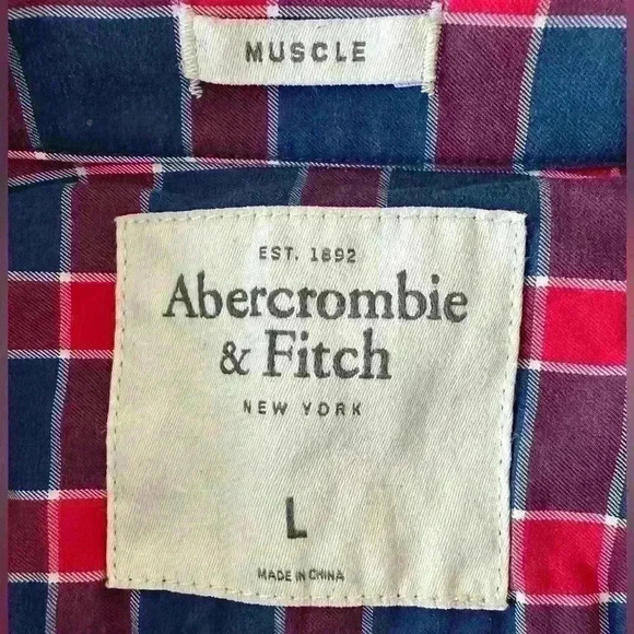 Abercrombie & Fitch Men’s Button Up Plaid Long Sleeve Shirt Lot of 3 Size Large - Picture 7 of 15